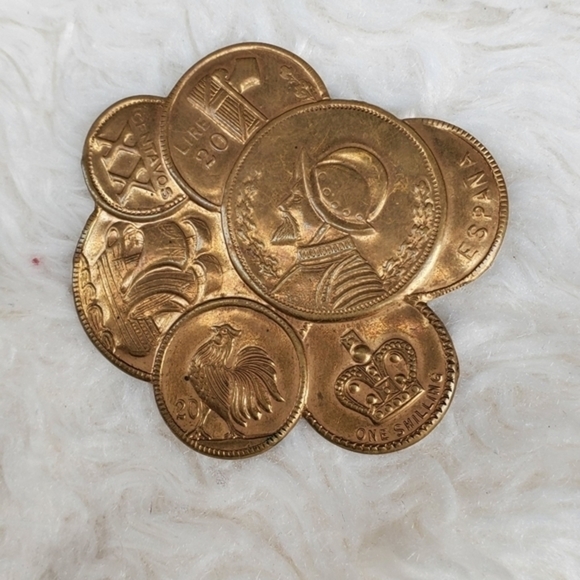 Vintage Brass  eyeglass‎ holder/ scarf accessory